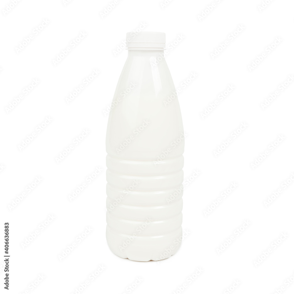 White liter milk plastic bottle isolated on white background. White liter milk plastic bottle isolated on white background.