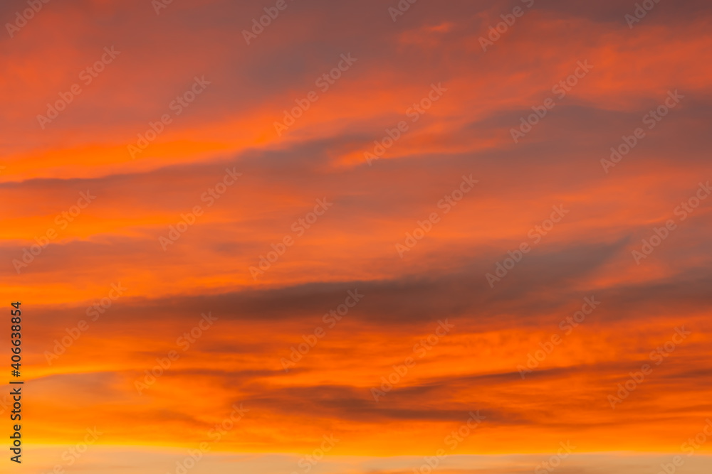 Clear Orange Sunset Sky. Gradient color, Sky texture, nature background
