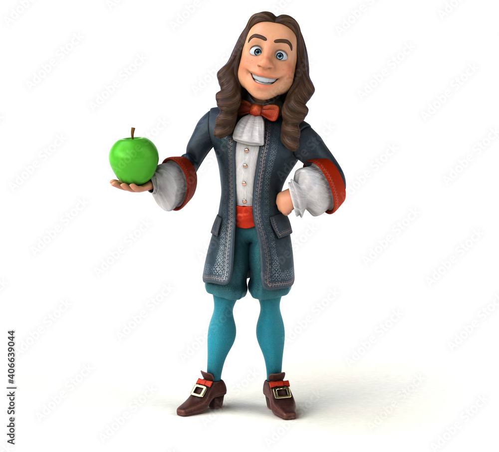 3D Illustration of a cartoon man in historical baroque costume 3D Illustration of a cartoon man in historical baroque costume