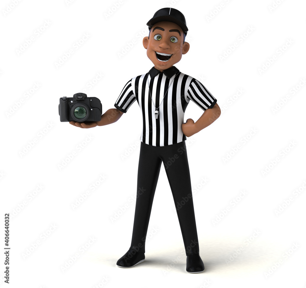 Fun 3D Illustration of an american Referee Fun 3D Illustration of an american Referee