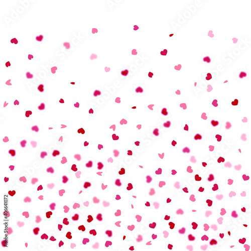 Heart Background. St Valentine Day Card with Classical Hearts. Red Pink  Exploding Like Sign. Vector Template for Mother s Day Card. Empty Vintage Confetti Template. 8 March Banner with Flat Heart.