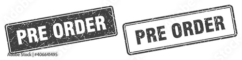 pre order stamp set. pre order square grunge sign