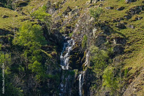 Cautley Spout Waterfall in the Howgill Fells near Low Haygarth, Yorkshire Dales National Park, Cumbria, England, UK