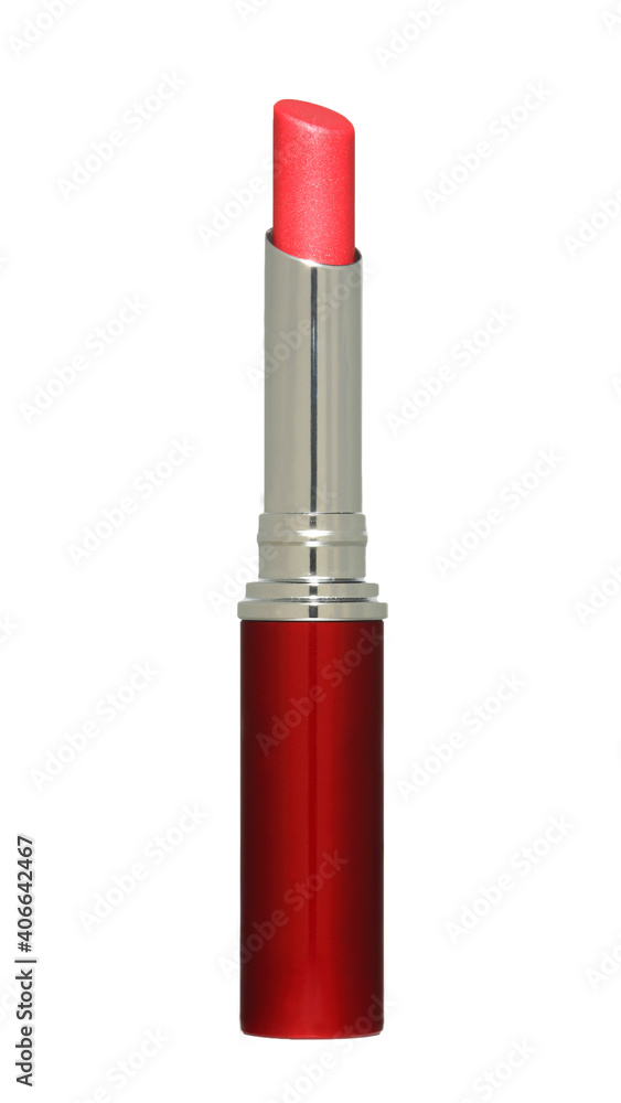 Open lipstick red silver tube Open lipstick red silver tube