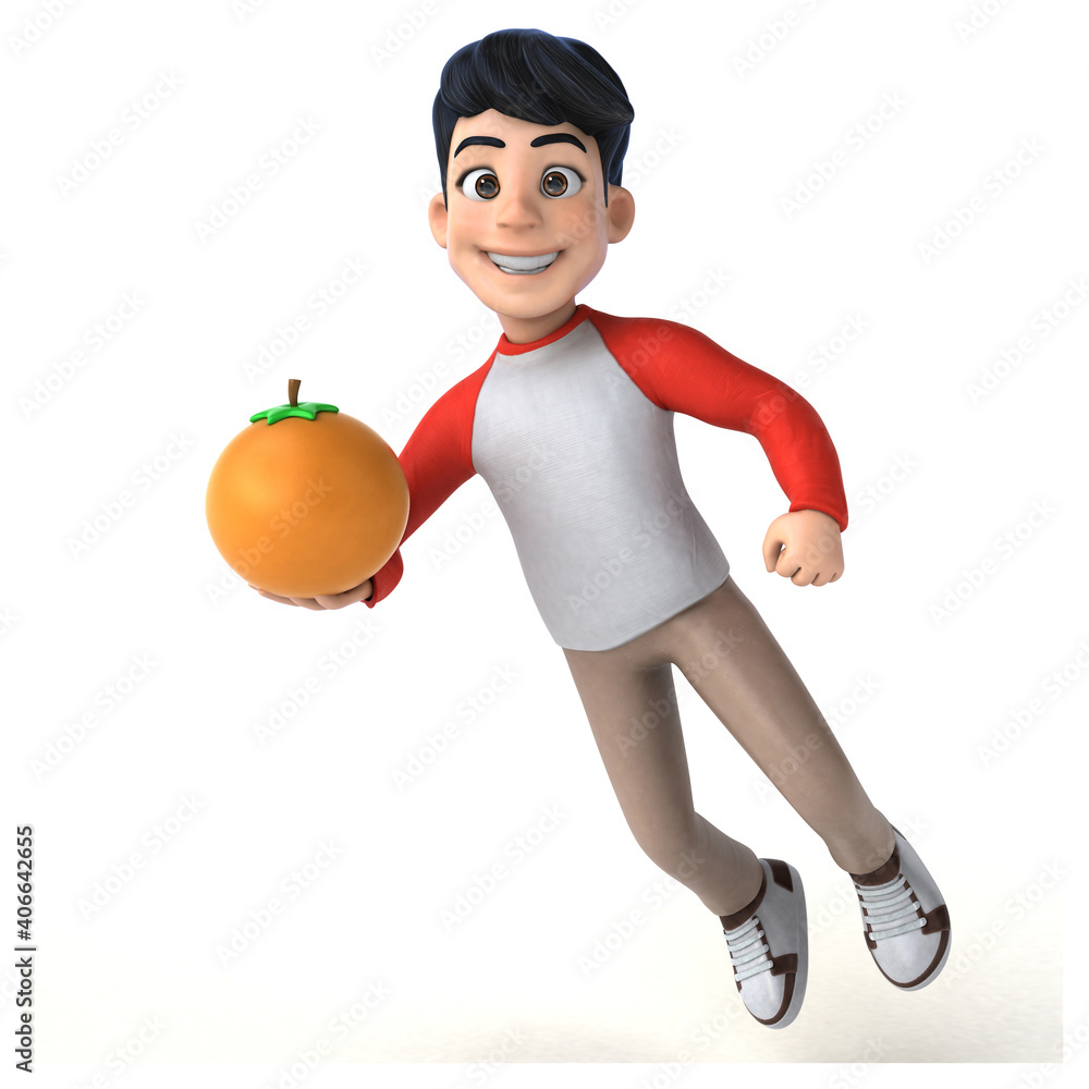 Fun 3D Asian teenager with a manga style Fun 3D Asian teenager with a manga style