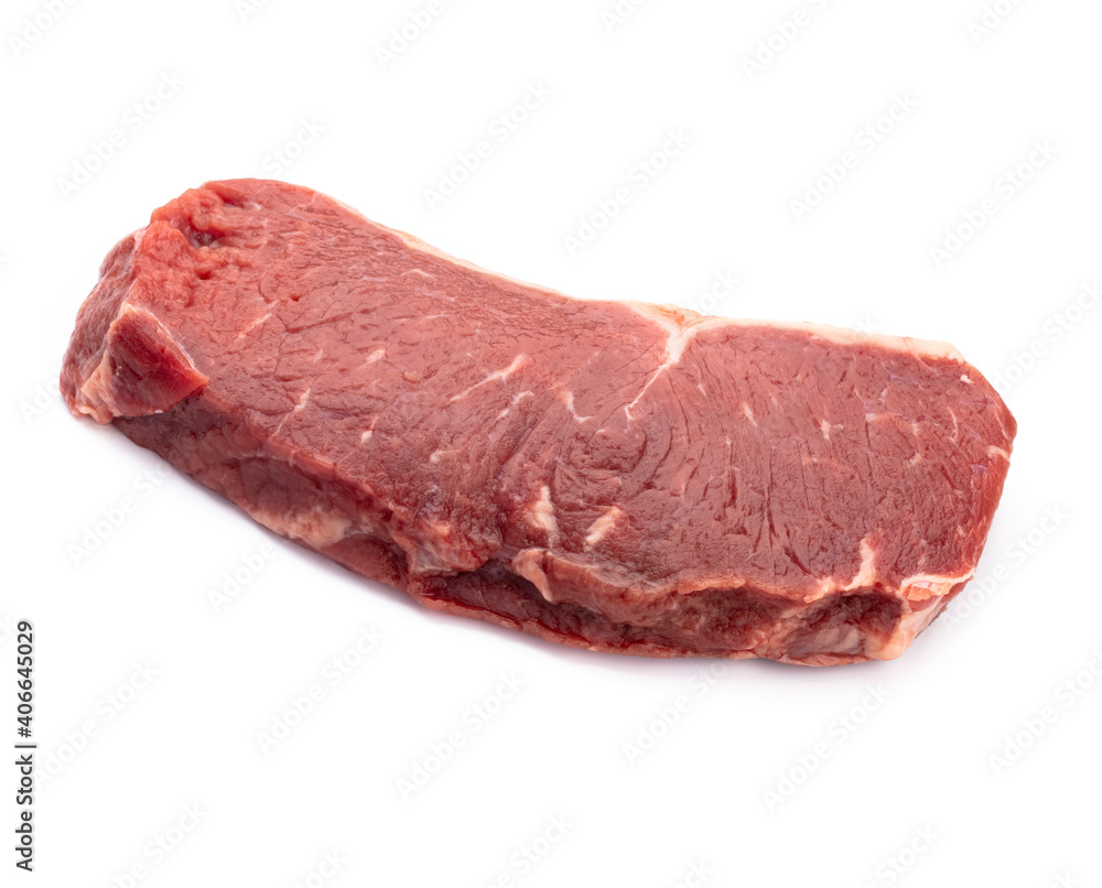 Fresh raw  steaks isolated on white background.................