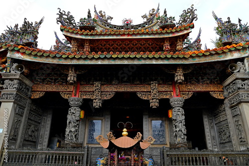 Sanxia Qingshui Zushi Temple with elaborate carvings and sculptures in new taipei city, Taiwan photo