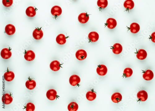 Cherru tomato, Healthy eating and vegetarianism. Color background.