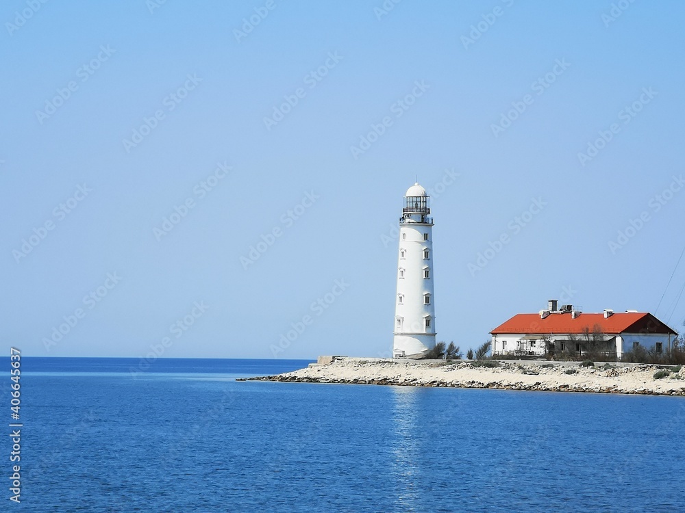 lighthouse on the shore