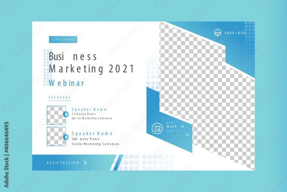 Invitation web banner to the online conference. Business webinar invitation design. Announcement poster concept. Modern abstract White background with place for photos. Vector eps 10. Invitation web banner to the online conference. Business webinar invitation design. Announcement poster concept. Modern abstract White background with place for photos. Vector eps 10.