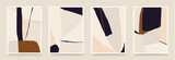 Set of minimalist abstract aesthetic illustrations. Modern style wall decor. Collection of contemporary artistic posters.