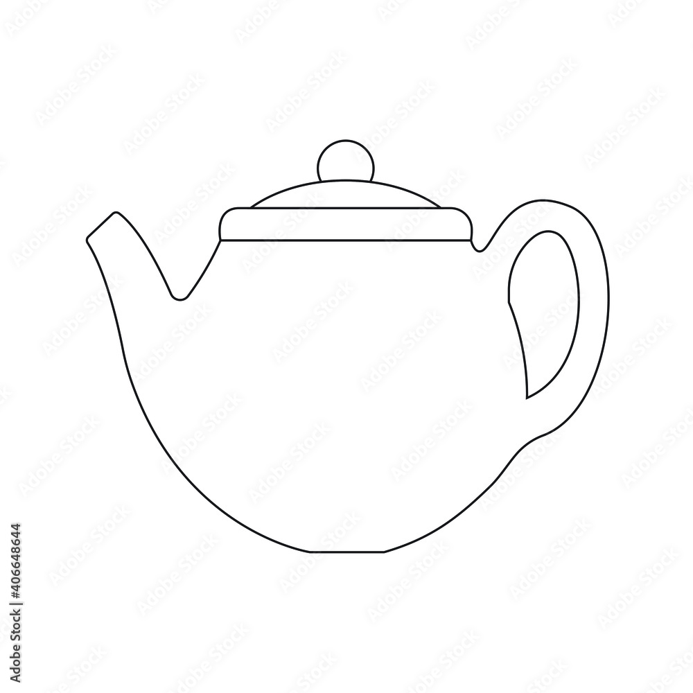 Fototapeta premium Teapot line icon vector