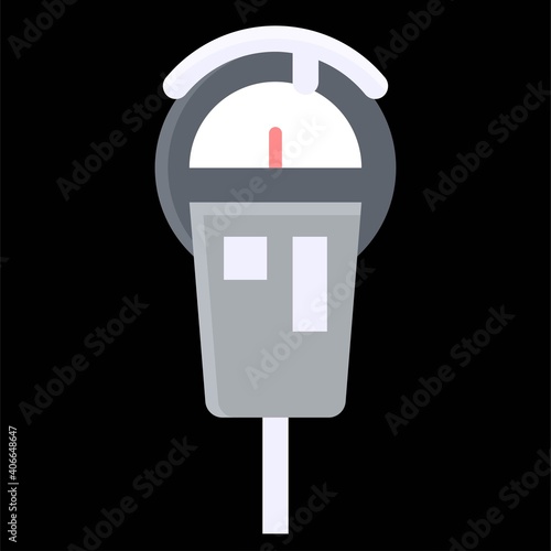 Parking meter icon, Winter city related vector