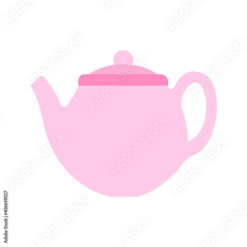 Pink teapot illustration vector