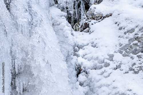 冬の古閑の滝　氷瀑　熊本県阿蘇市　Koganotaki waterfall ice cascade Kumamoto-ken Aso city © M・H