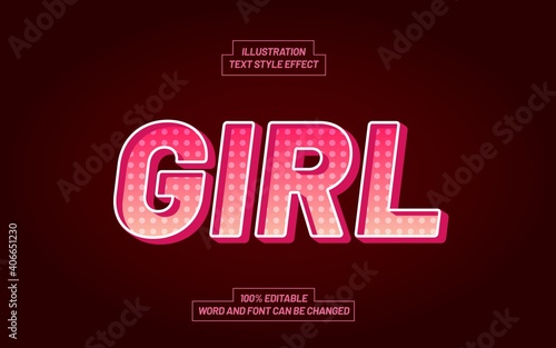 Girl Text Effect Style, Editable Design