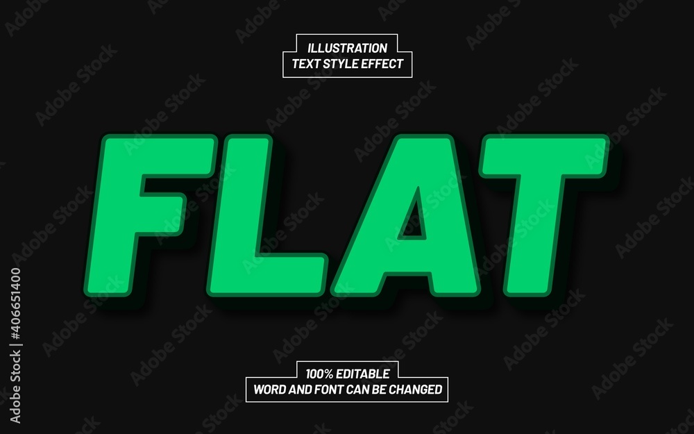 Flat Text Style Effect