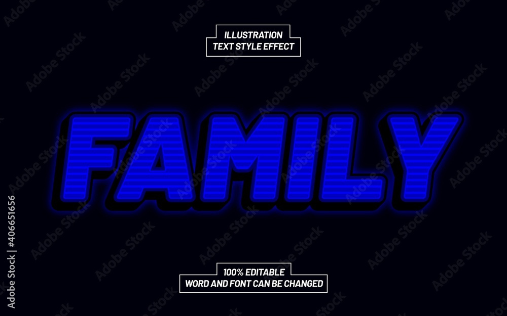 Family 3D Bold Text Style Effect