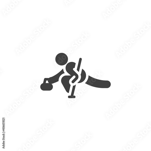 Curling sport vector icon. filled flat sign for mobile concept and web design. Ice curling glyph icon. Symbol  logo illustration. Vector graphics