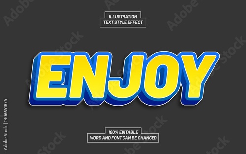 Enjoy Yellow and Blue Text Style Effect