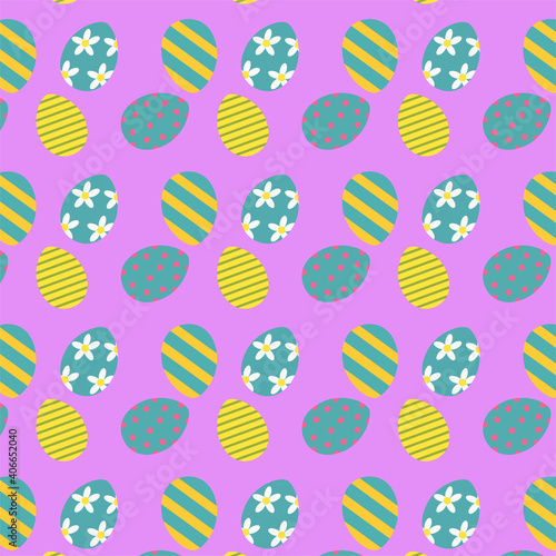 Easter seamless pattern with colorful eggs. Print for wrapping, scrapbooking, cover, card