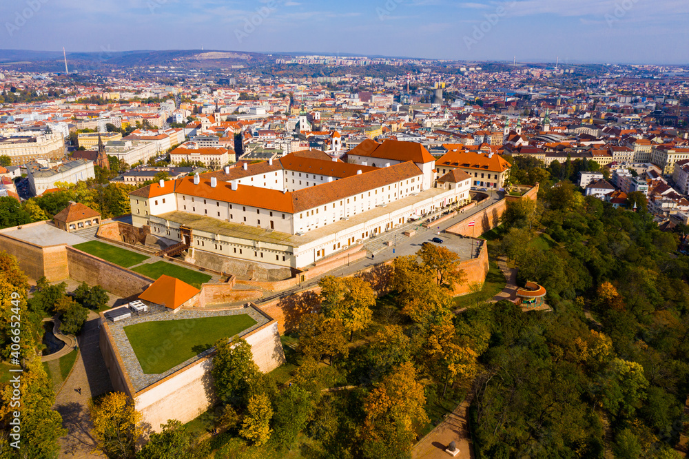 Panoramic view of old Spilberk Castle in Brno, Czech Republic