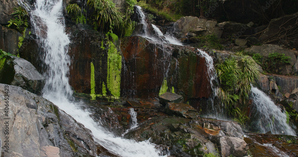 Fototapeta premium Cascade waterfall river in tropical forest