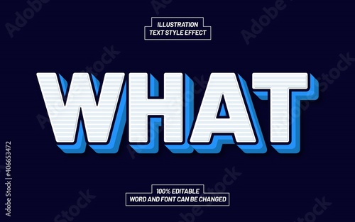 Blue Stripped What Text Style Effect