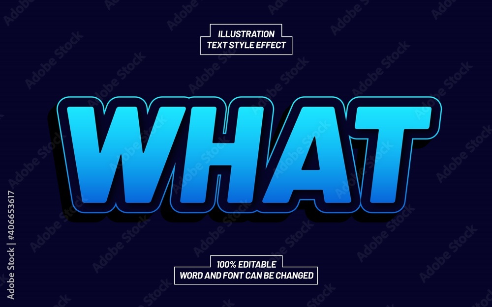 Obraz premium Blue Light What Text Style Effect