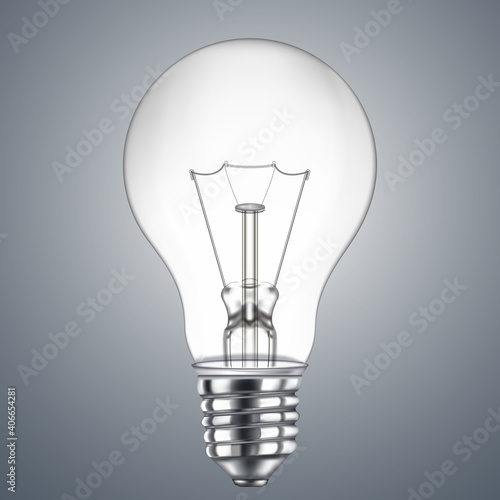 realistic bulb isolated on gray background. vector illustration..