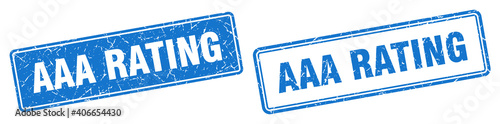 aaa rating stamp set. aaa rating square grunge sign