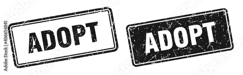 adopt stamp set. adopt square grunge sign