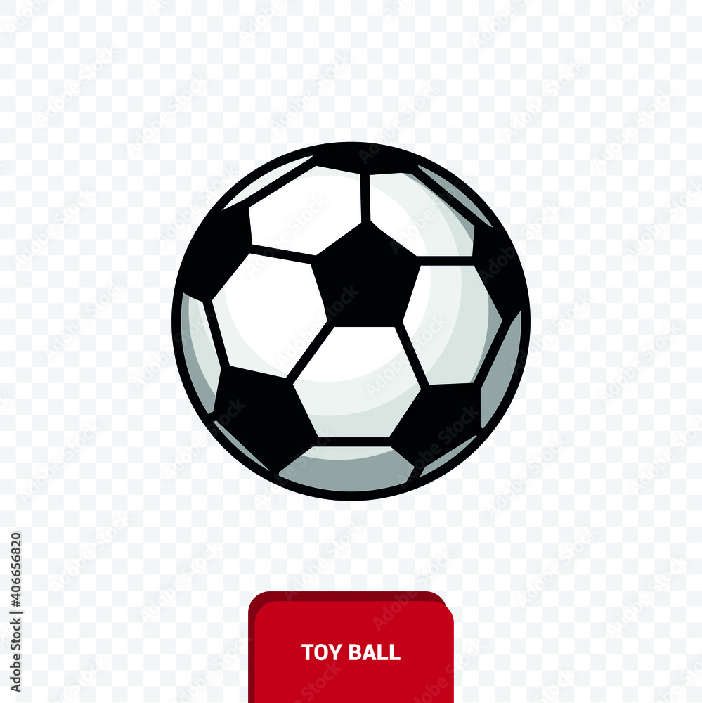Fototapeta premium Vector image. Drawing of a football ball.
