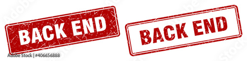 back end stamp set. back end square grunge sign