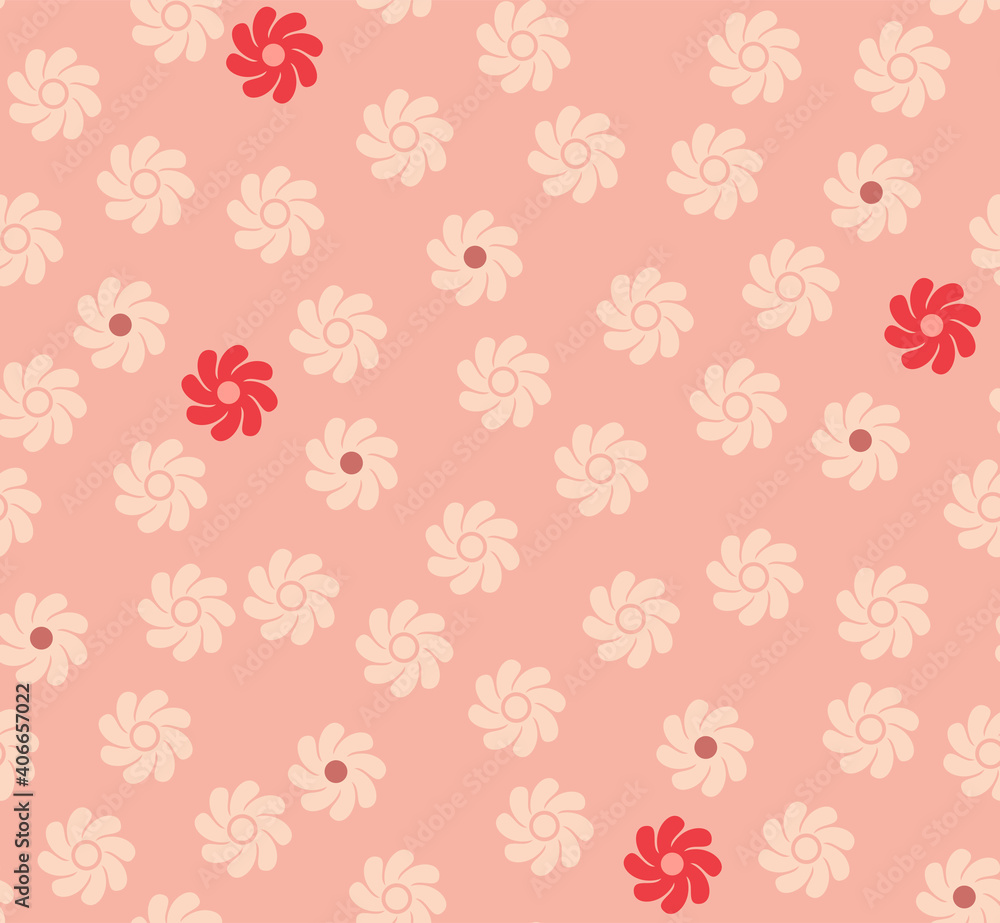 Japanese Cute Small Flower Vector Seamless Pattern