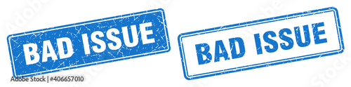 bad issue stamp set. bad issue square grunge sign