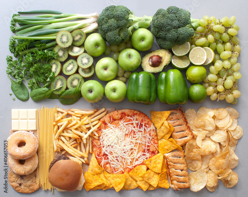 Healthy green food versus u...