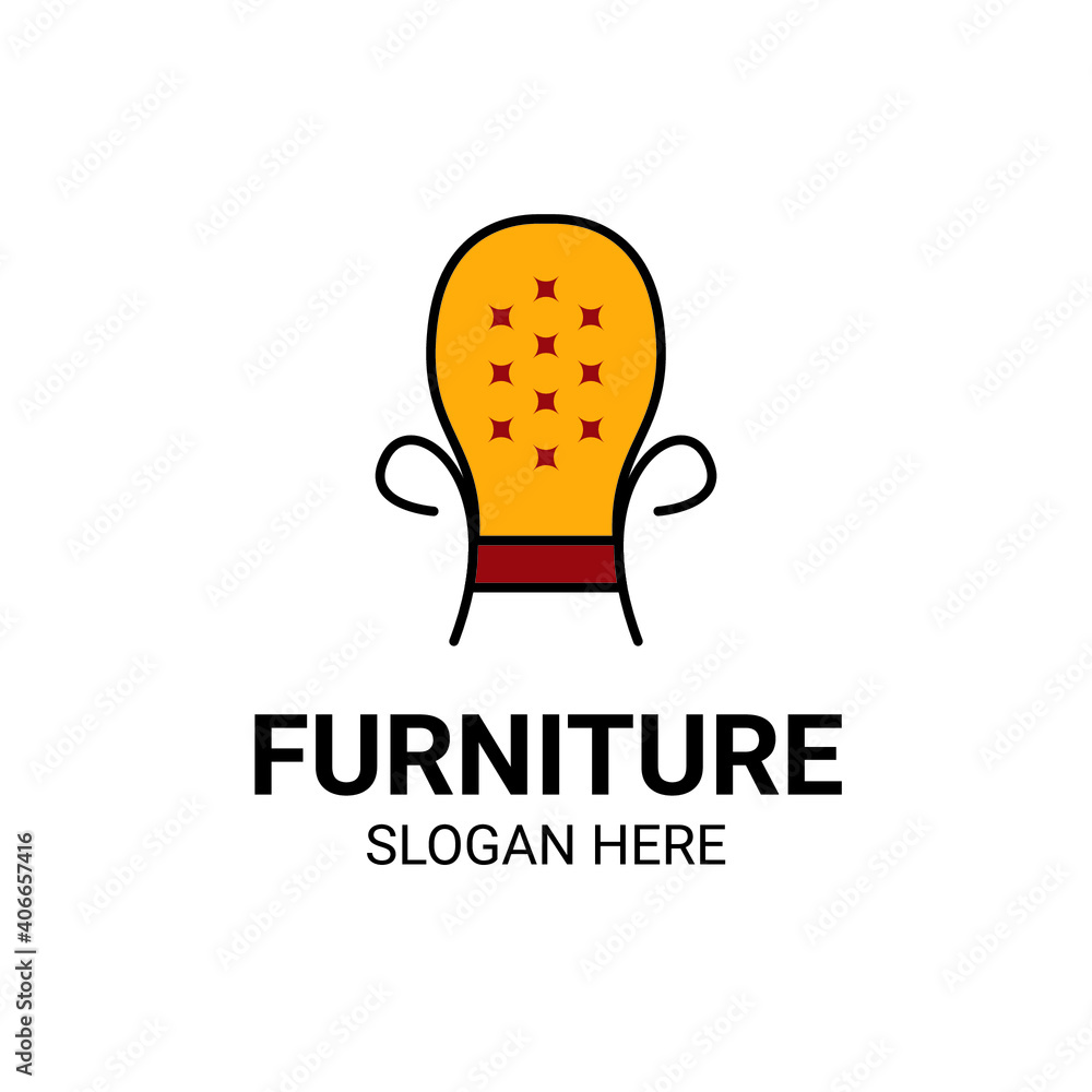 Modern Unique Furniture and Household with Sofa or Chair Icon Logo Vector Design Template. Modern Unique Furniture and Household with Sofa or Chair Icon Logo Vector Design Template.