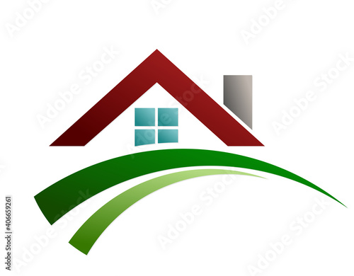 Symbol of a country house with a roof.