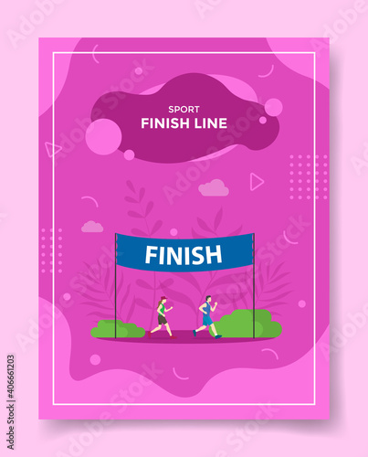 finish line for marathon concept for template of banners, flyer, books cover, magazine