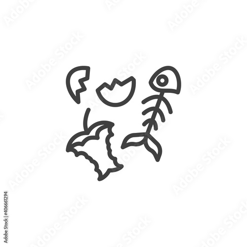 Organic waste line icon. Trash sorting linear style sign for mobile concept and web design. Food waste outline vector icon. Symbol, logo illustration. Vector graphics