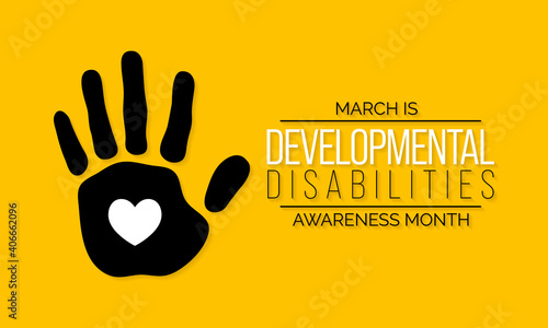 Vector illustration on the theme of Developmental Disabilities awareness month. They are a group of conditions due to an impairment in physical, learning, language, or behavior areas.