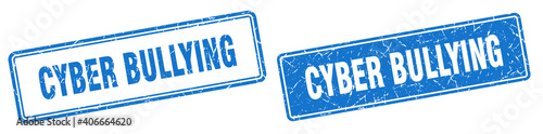 cyber bullying stamp set. cyber bullying square grunge sign