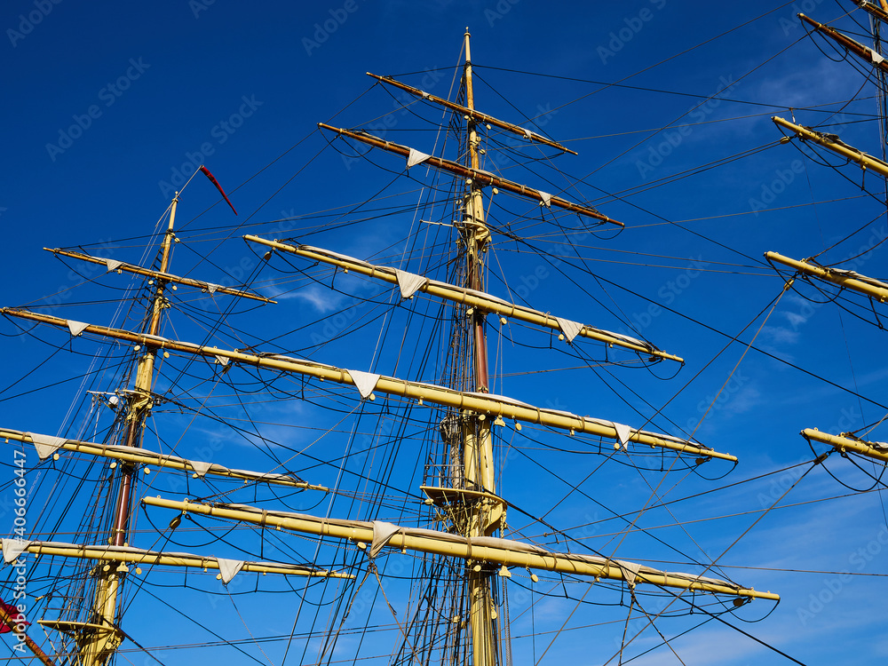 Sailing masts of wooden tallships Sailing masts of wooden tallships