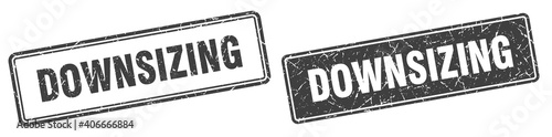 downsizing stamp set. downsizing square grunge sign