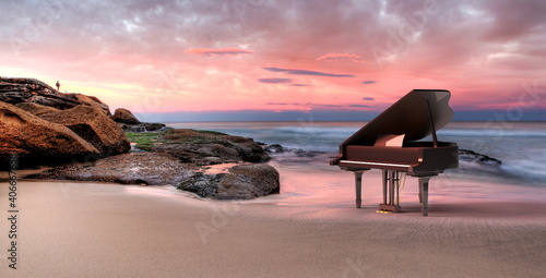 Piano outside shot at beach