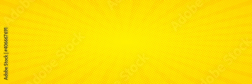 Pop Art. Background with dots. Yellow comic background. Cartoon funny retro pattern. Vector illustration