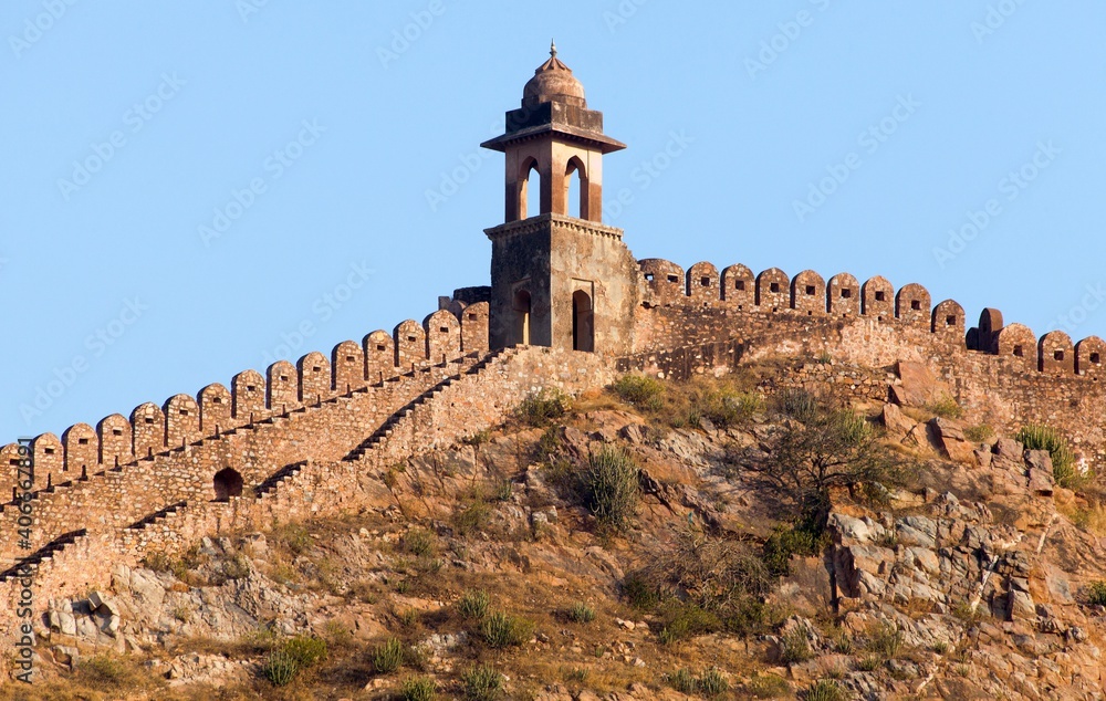 fortification with bastion of Jaigarh fort Amer