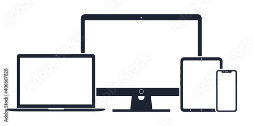 Set of digital devices icons vector illustration of responsive web design photo