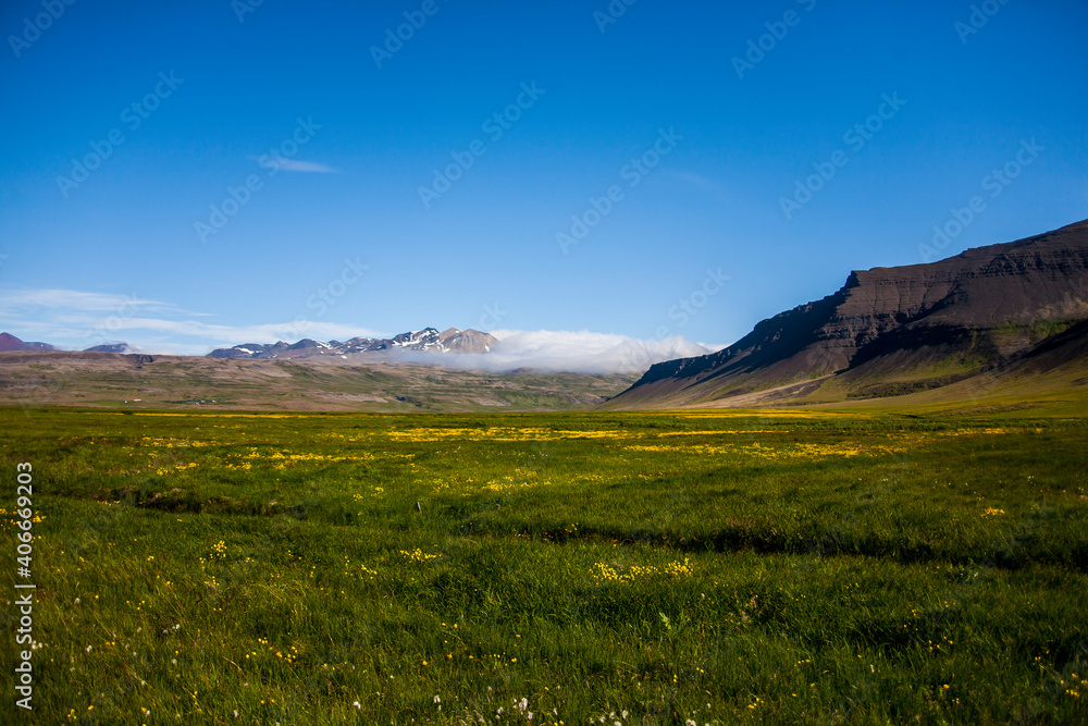 Summer landscape in Southern Iceland, Europe Summer landscape in Southern Iceland, Europe